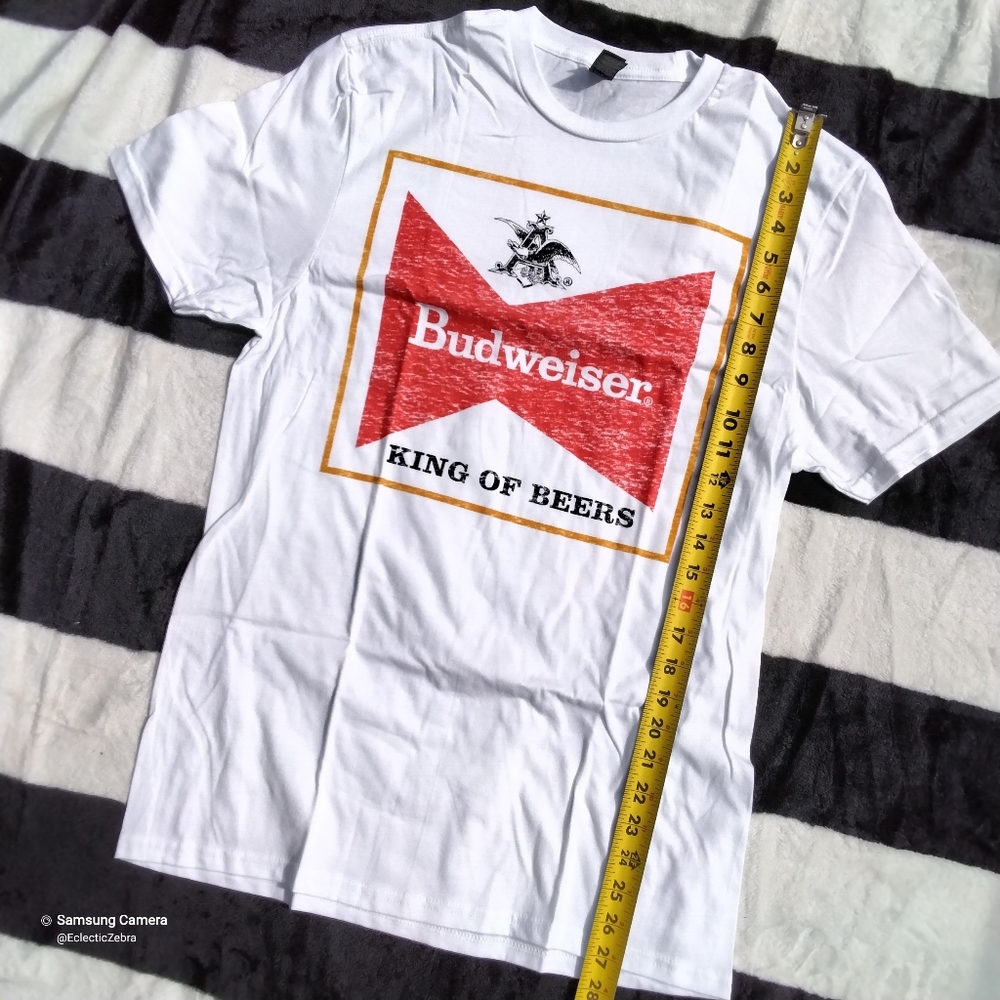 BUDWEISER white t shirt,  size medium